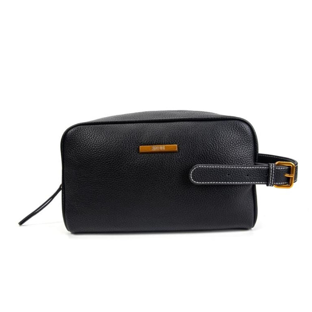 Necessaire Santa Lolla Preta Alça Pesponto
