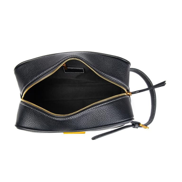 Necessaire Santa Lolla Preta Alça Pesponto