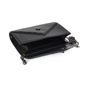 Necessaire Santa Lolla Preta Croco Alça Corrente