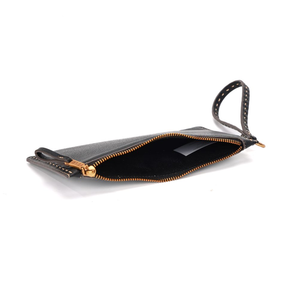 Necessaire Santa Lolla Preta Texturizada Zíper