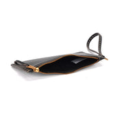 Necessaire Santa Lolla Preta Texturizada Zíper
