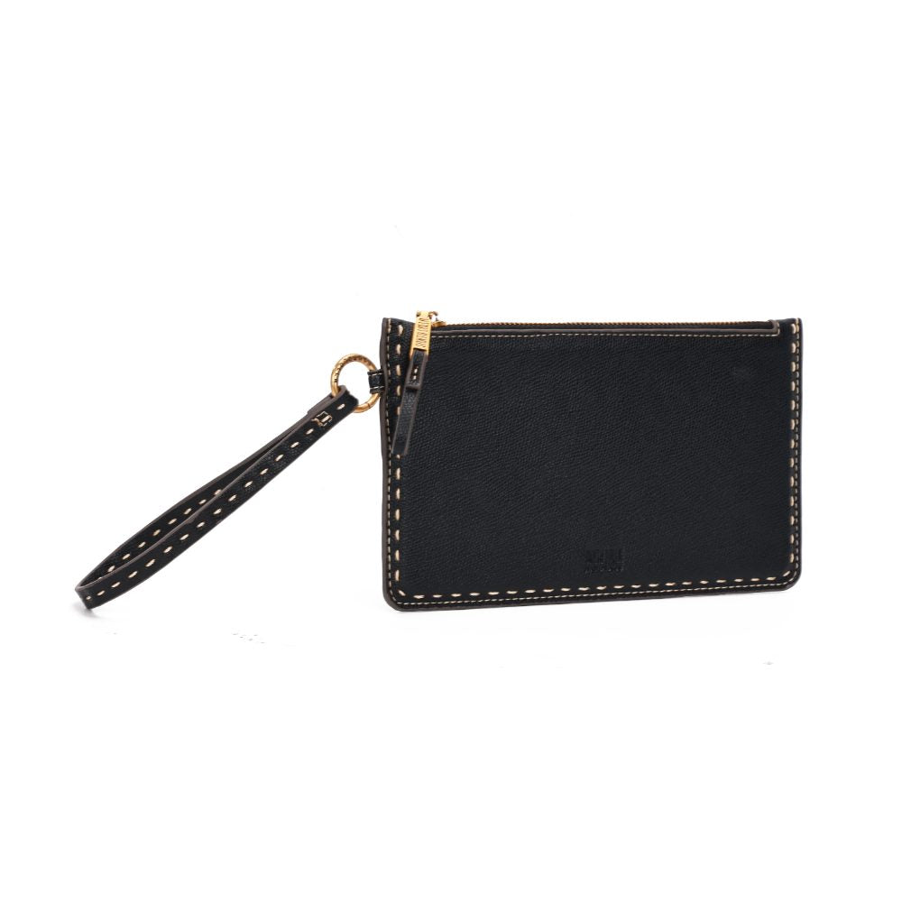 Necessaire Santa Lolla Preta Texturizada Zíper