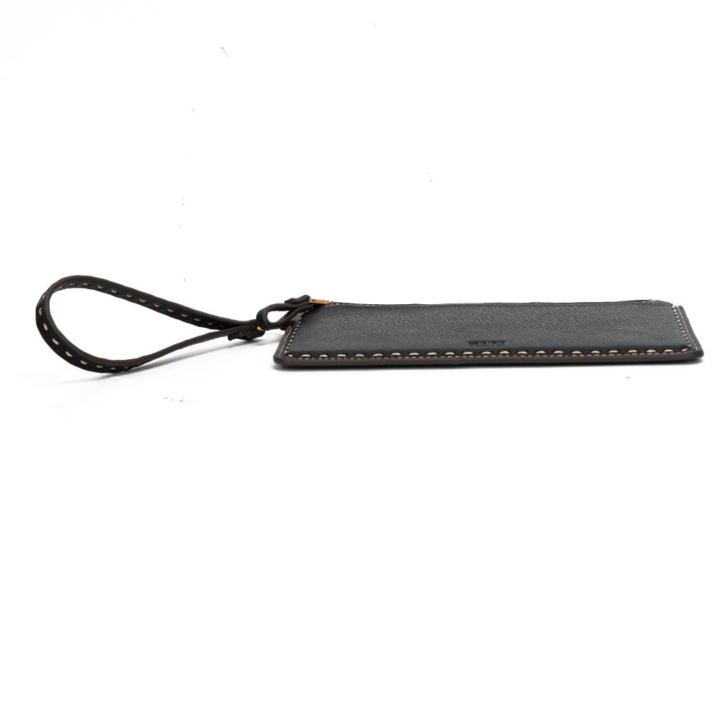 Necessaire Santa Lolla Preta Texturizada Zíper