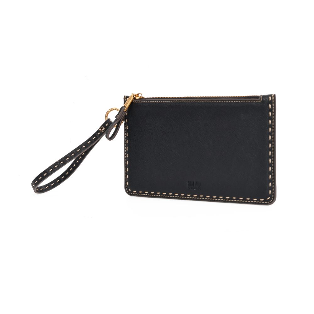 Necessaire Santa Lolla Preta Texturizada Zíper