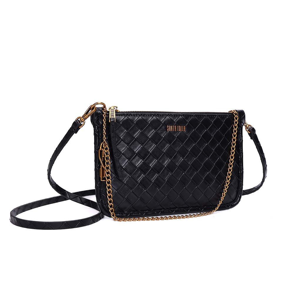 Necessaire Santa Lolla Preta Tressê Alça Corrente