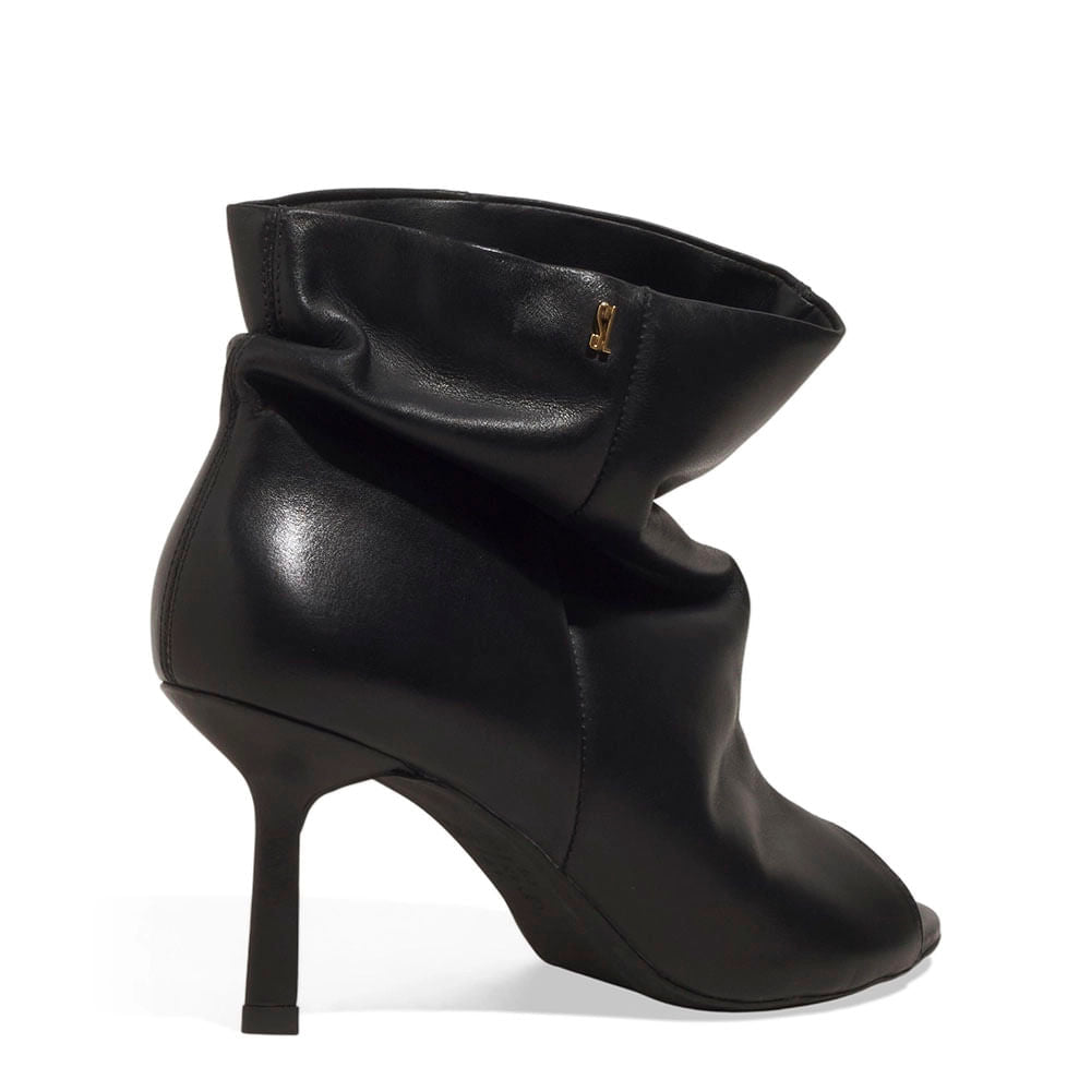 Open Boot Santa Lolla Preta Couro Salto Fino