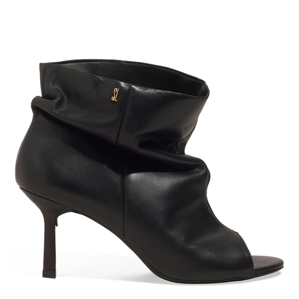 Open Boot Santa Lolla Preta Couro Salto Fino