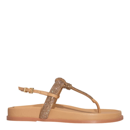 Papete Santa Lolla Bege Brilho Strass