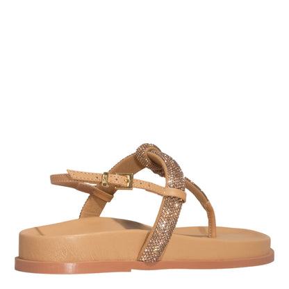 Papete Santa Lolla Bege Brilho Strass