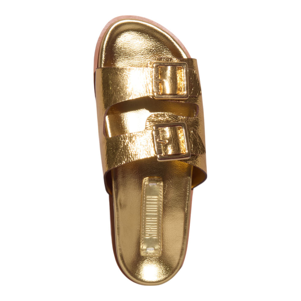 Papete Santa Lolla Dourada Metalizada Fivelas