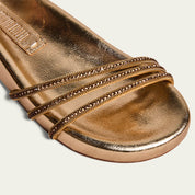 Papete Santa Lolla Dourada Tiras Com Strass