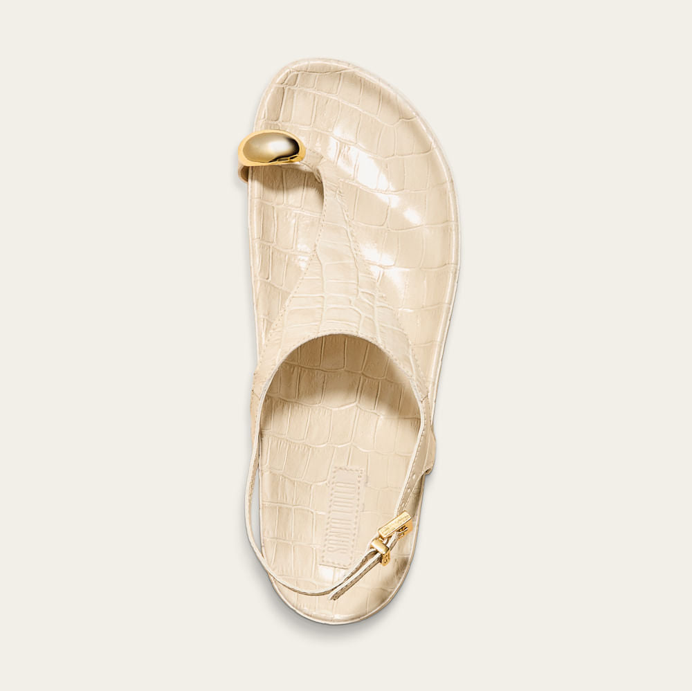 Papete Santa Lolla Off White Textura Croco