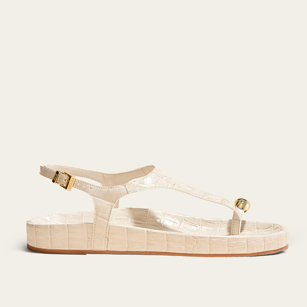 Papete Santa Lolla Off White Textura Croco
