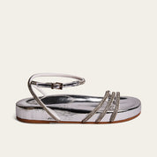 Papete Santa Lolla Prata Strass Fivela