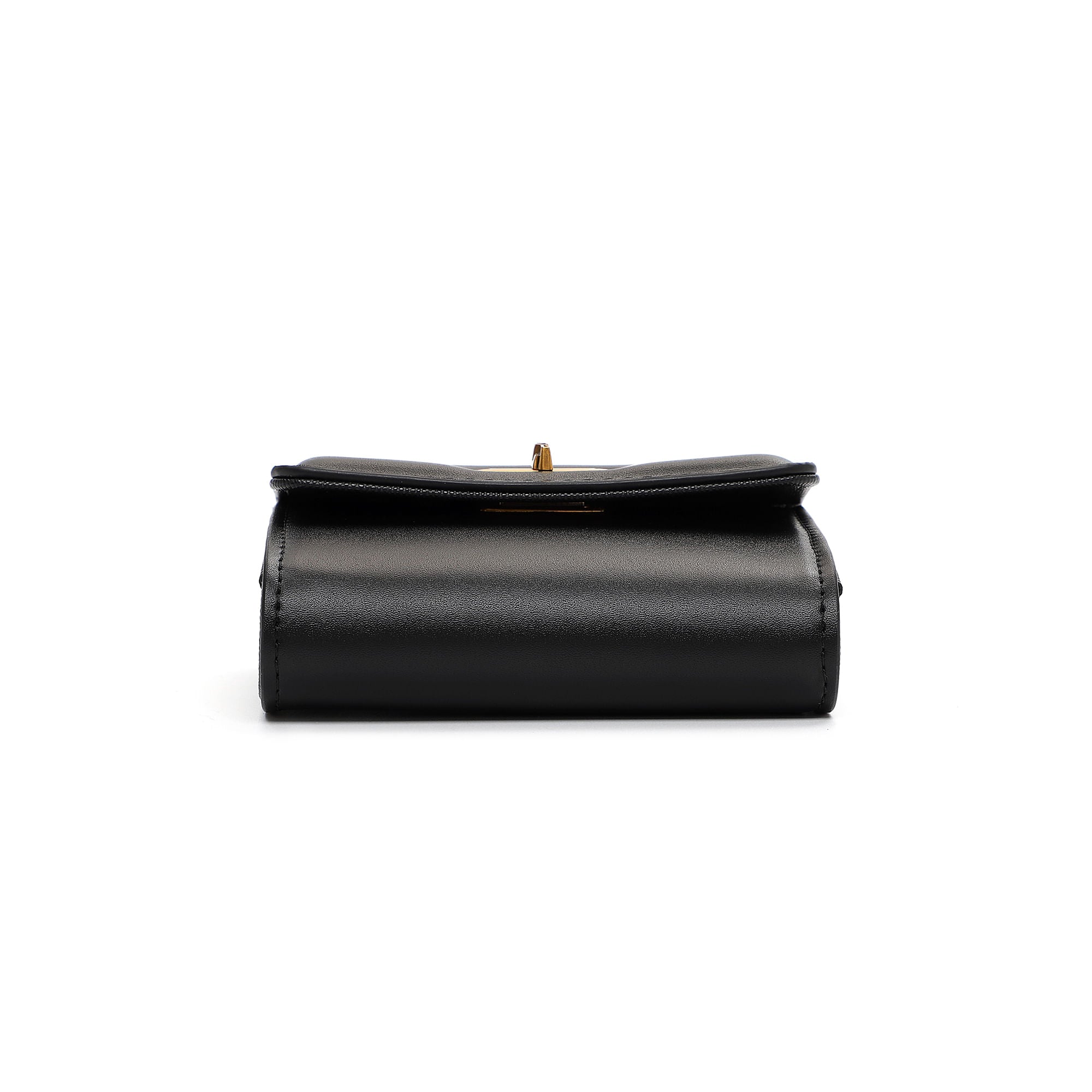 Porta-Cartão Santa Lolla Preto Alça Longa Fecho Dourado