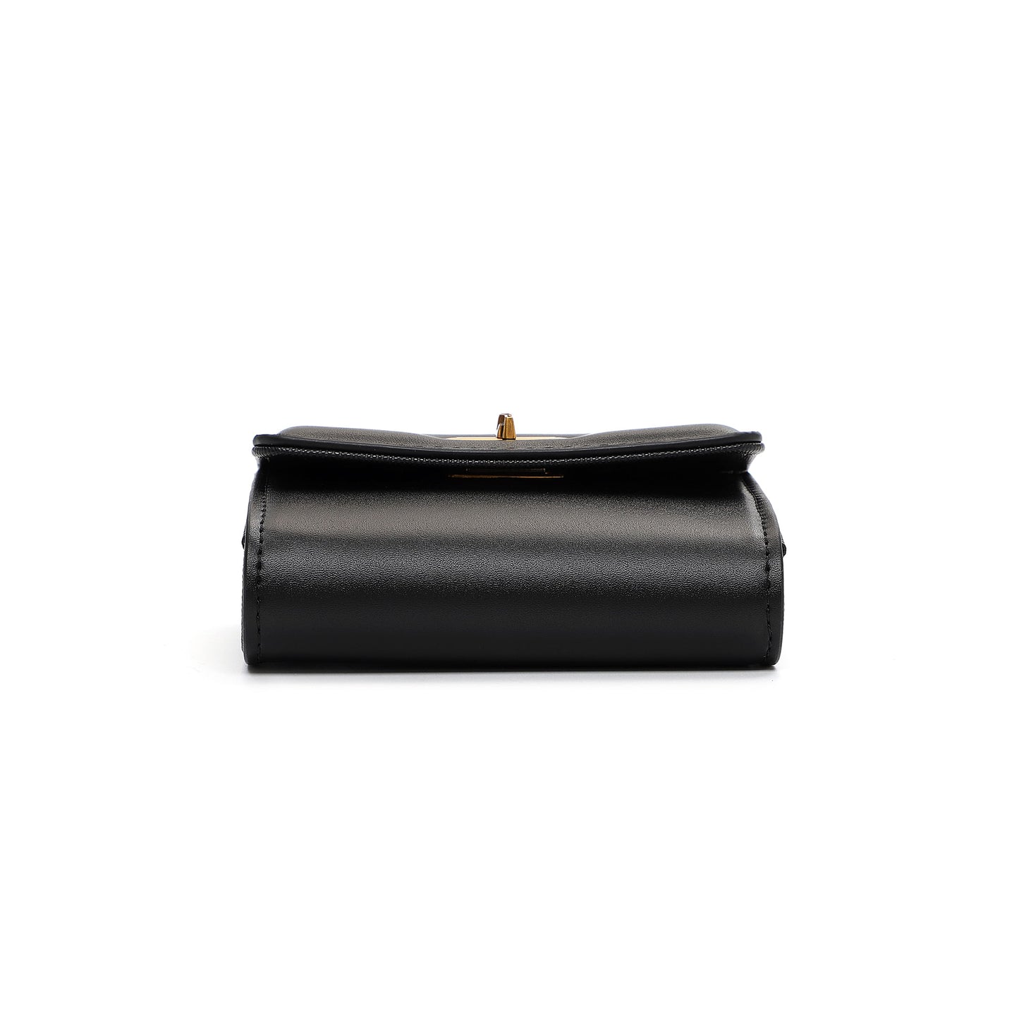 Porta-Cartão Santa Lolla Preto Alça Longa Fecho Dourado