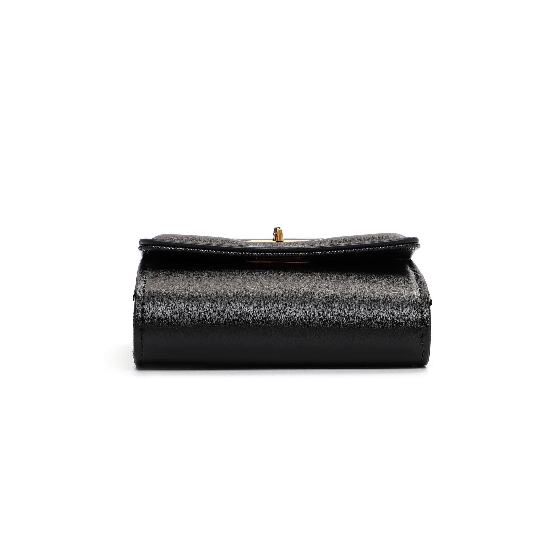Porta-Cartão Santa Lolla Preto Alça Longa Fecho Dourado