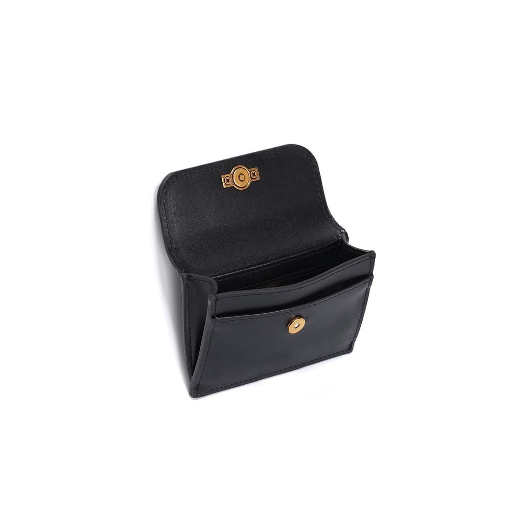 Porta-Cartão Santa Lolla Preto Botão De Pressão