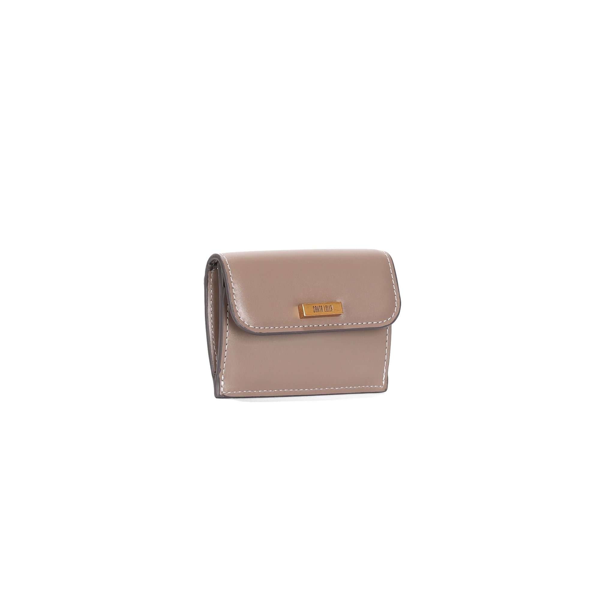 Porta-Cartão Santa Lolla Taupe Soft Placa Dourada