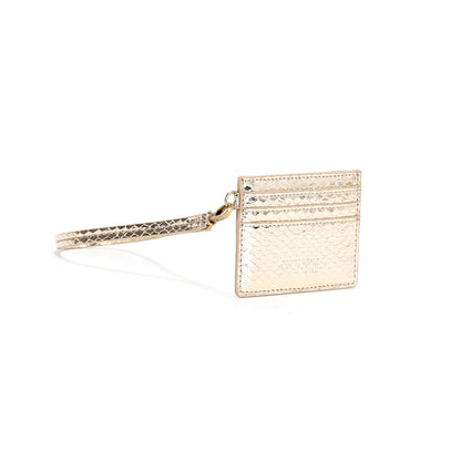 Porta-Cartões Santa Lolla Dourado Textura Snake