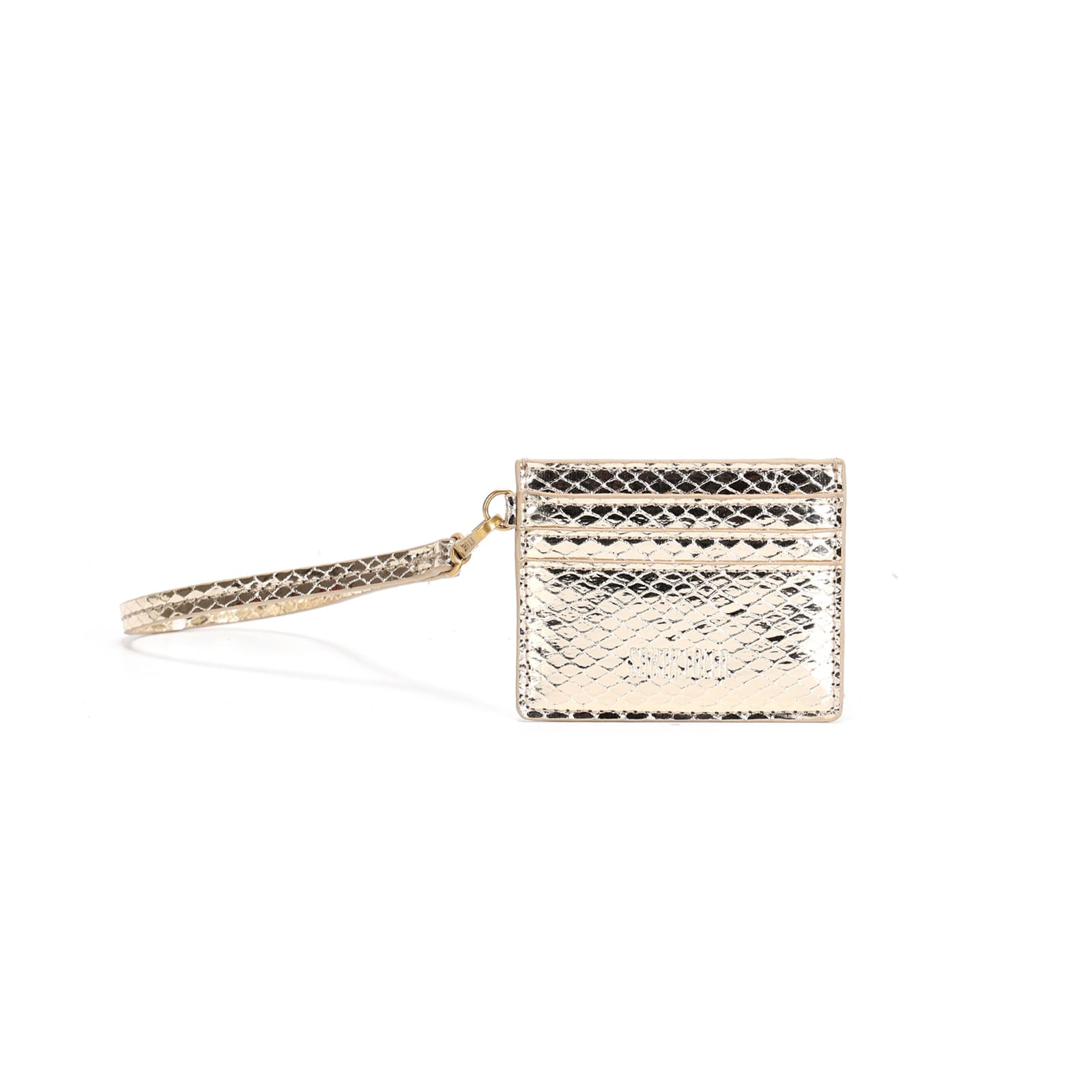Porta-Cartões Santa Lolla Dourado Textura Snake