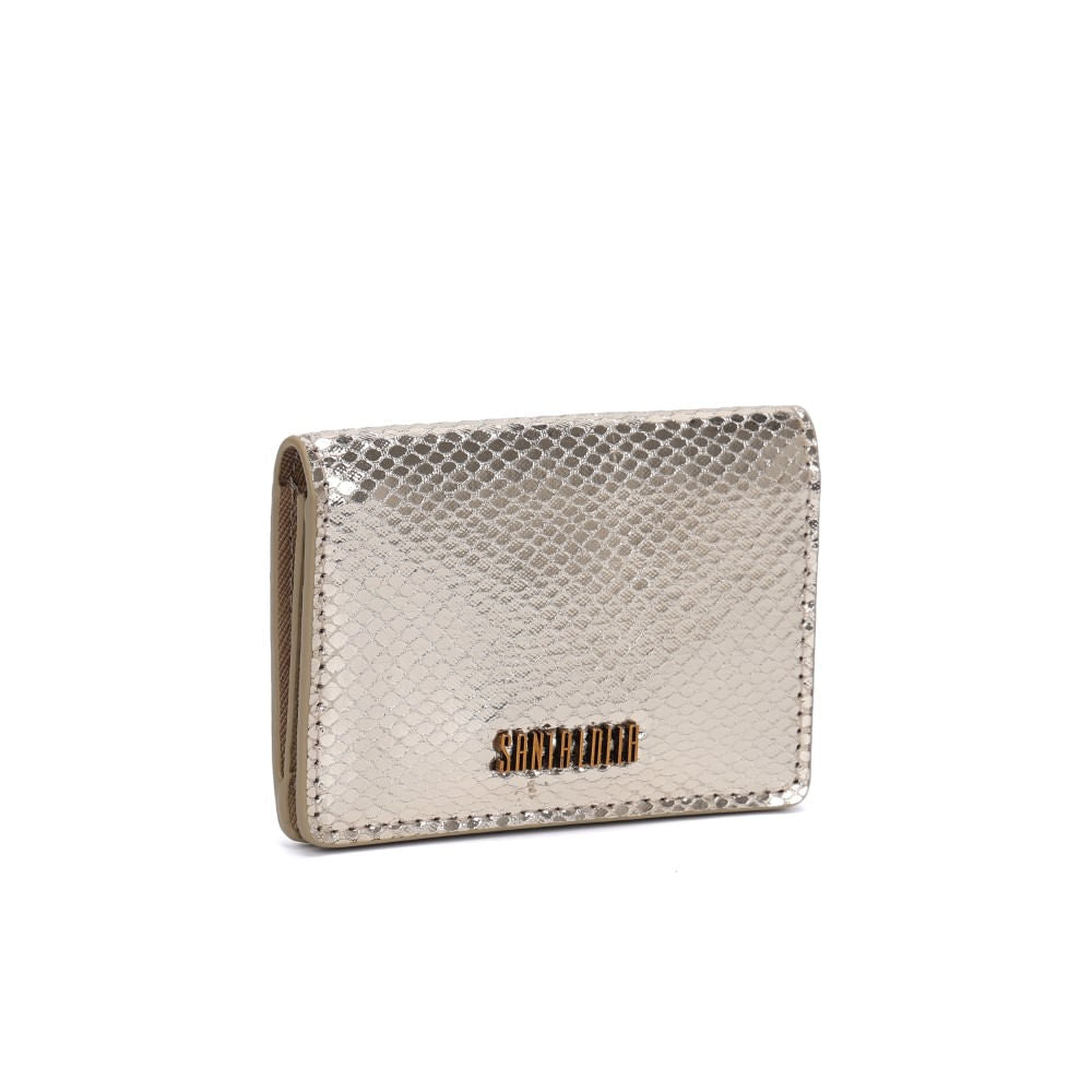 Porta Cartão Santa Lolla Dourado Metalizado