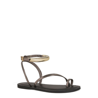 Rasteira Santa Lolla Grafite Metálica Fivela