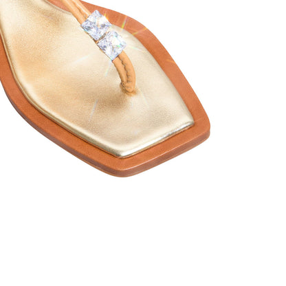 Rasteirinha Bege Santa Lolla Amarração Brilho 