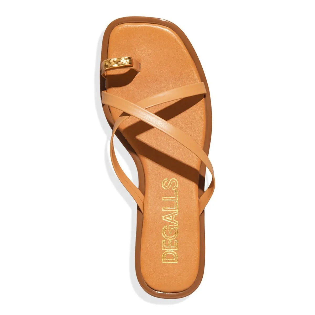 Rasteirinha Caramelo Couro Degalls