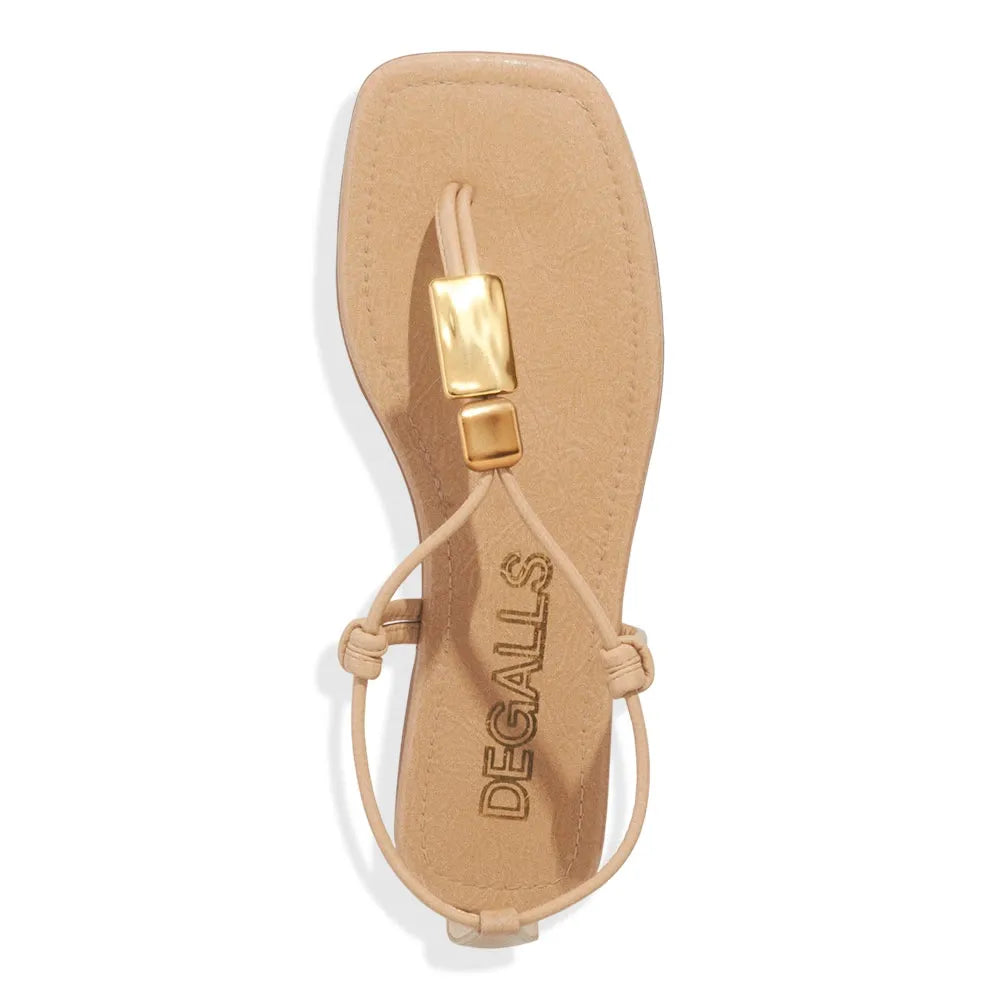 Rasteirinha DEGALLS Bege Verniz Tira T
