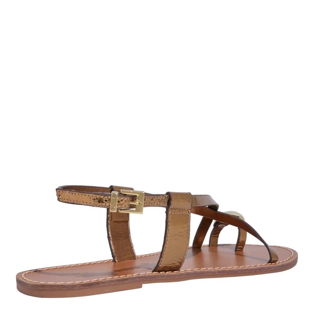 Rasteirinha De Dedo Santa Lolla Bronze Couro