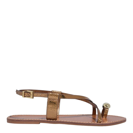 Rasteirinha De Dedo Santa Lolla Bronze Couro