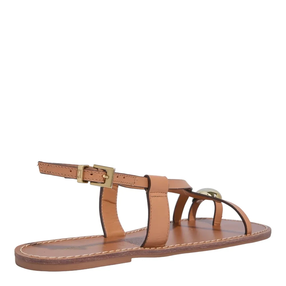 Rasteirinha De Dedo Santa Lolla Caramelo Couro