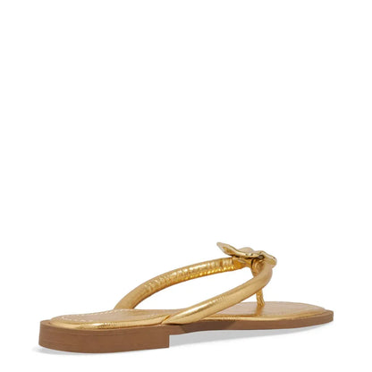 Rasteirinha Degalls Dourada Aplique Metalizado