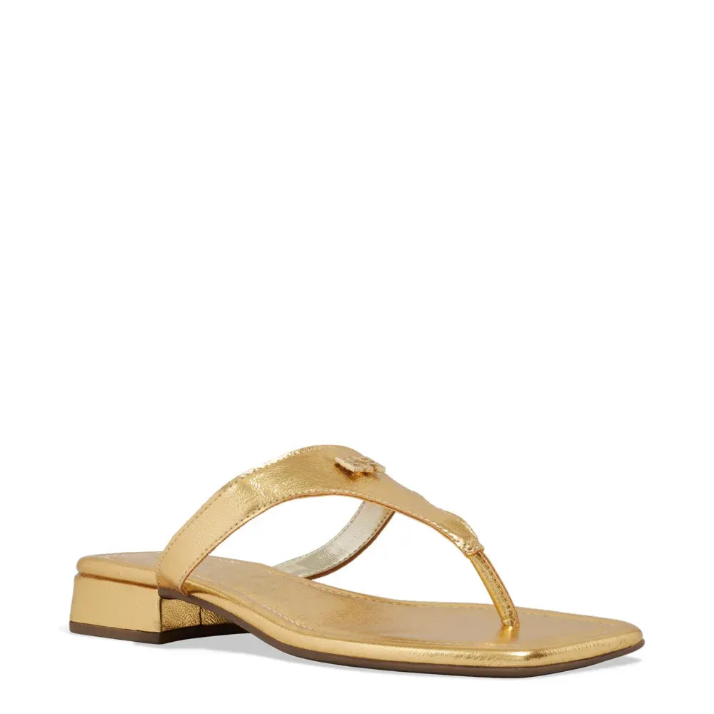 Rasteirinha Degalls Dourada Metalizada Salto Bloco