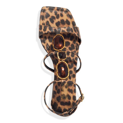 Rasteirinha Degalls Onça Caramelo Tiras Fivela