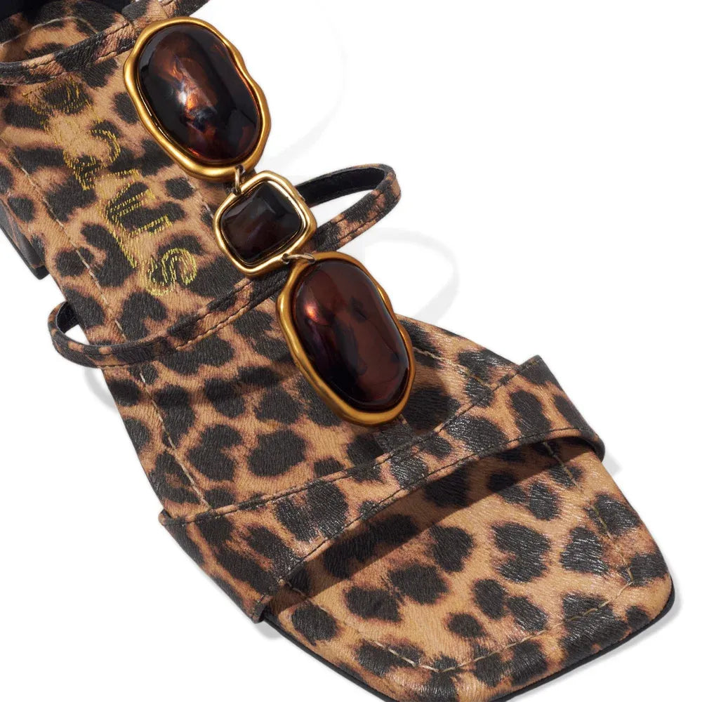 Rasteirinha Degalls Onça Caramelo Tiras Fivela