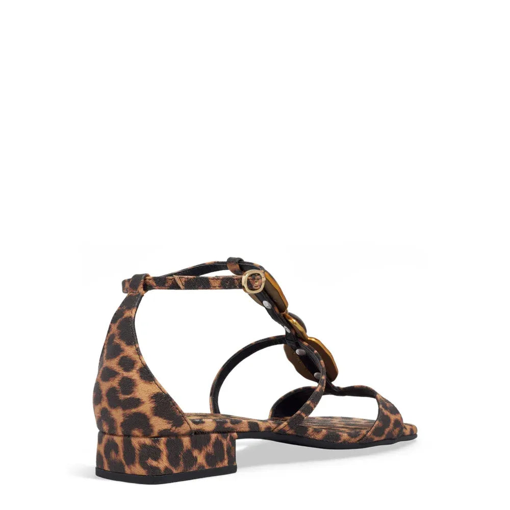 Rasteirinha Degalls Onça Caramelo Tiras Fivela