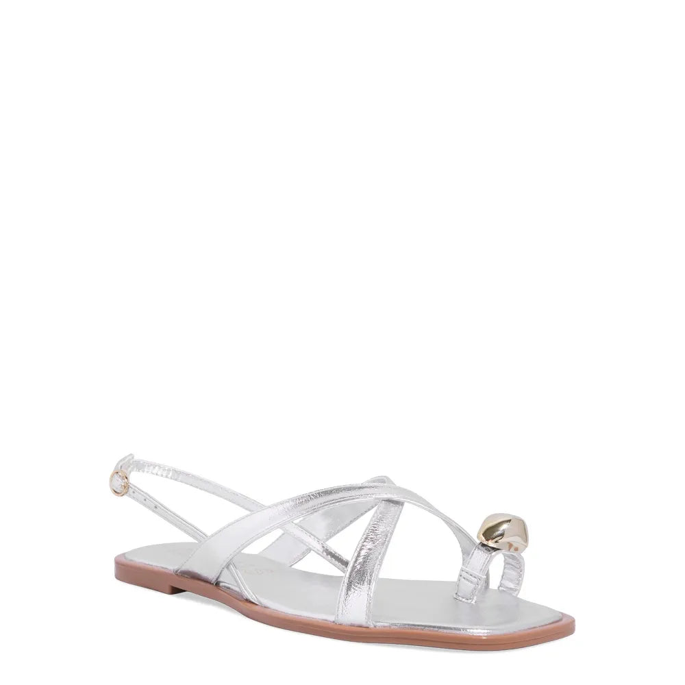 Rasteirinha Degalls Prata Metalizada Metal Bold