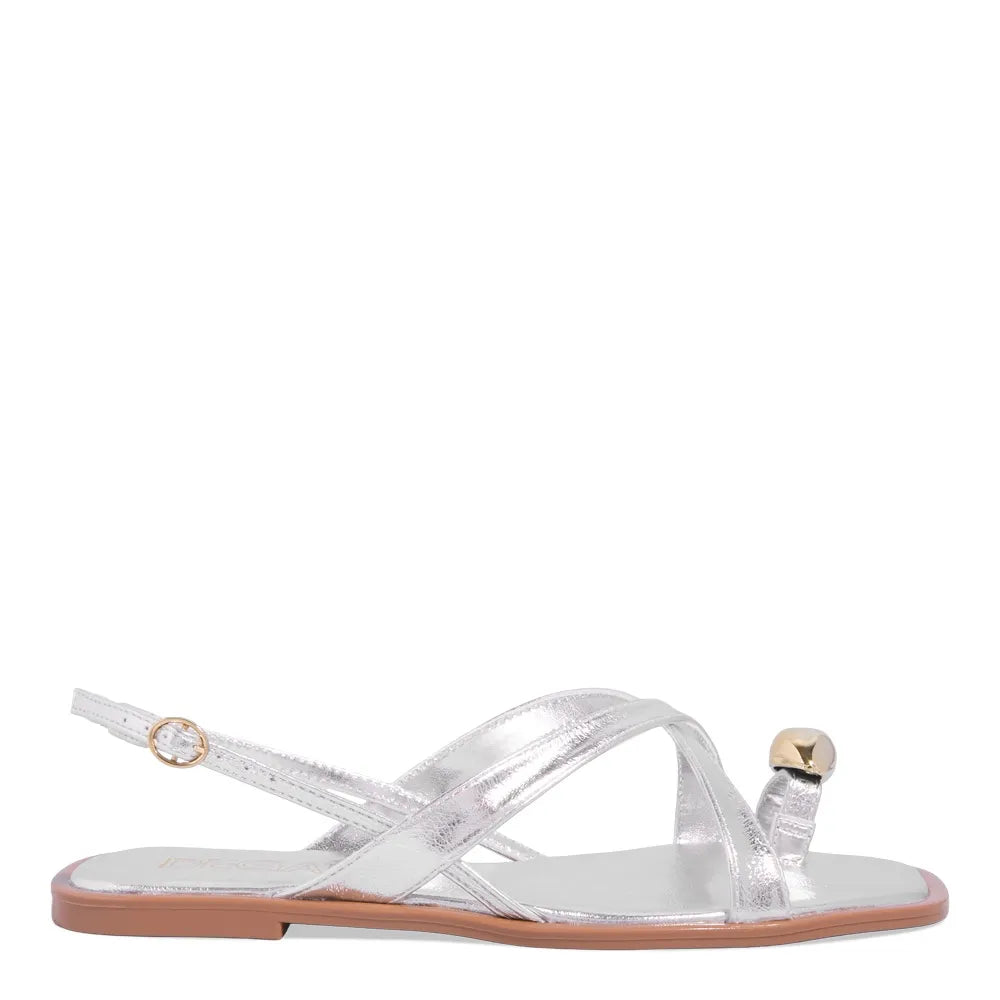 Rasteirinha Degalls Prata Metalizada Metal Bold