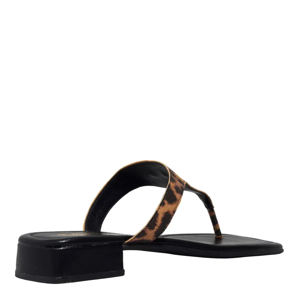 Rasteirinha Degalls Preta Onça Salto Baixo