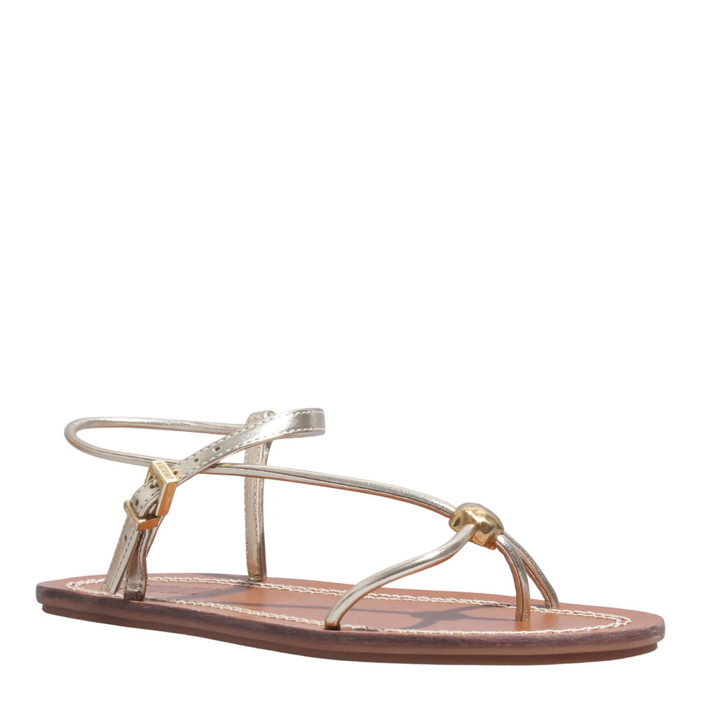 Rasteirinha Dourada Santa Lolla Bico Redondo 