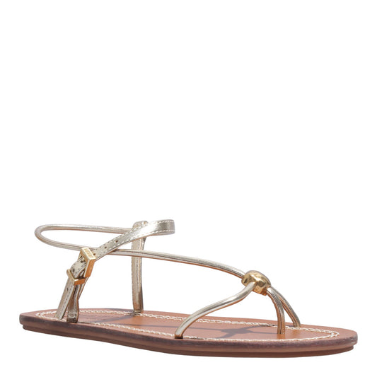 Rasteirinha Dourada Santa Lolla Bico Redondo 