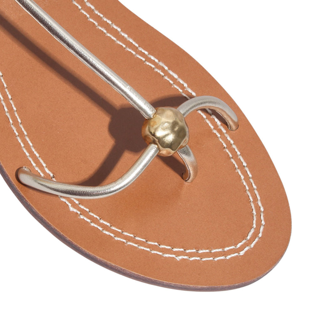 Rasteirinha Dourada Santa Lolla Bico Redondo 