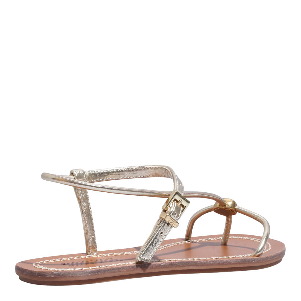 Rasteirinha Dourada Santa Lolla Bico Redondo 