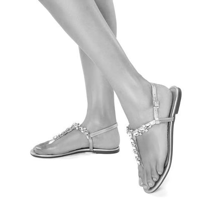 Rasteirinha La Femme Bege Pedraria