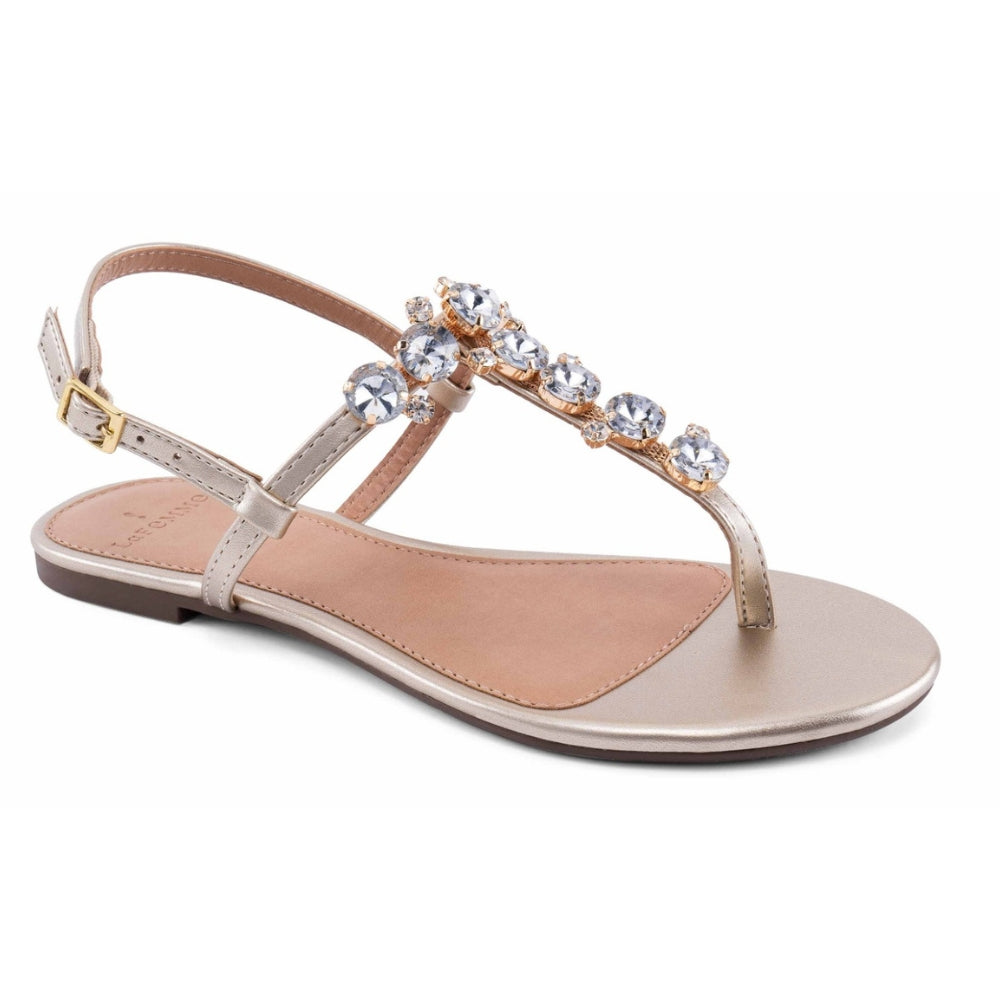 Rasteirinha La Femme Dourada Pedraria