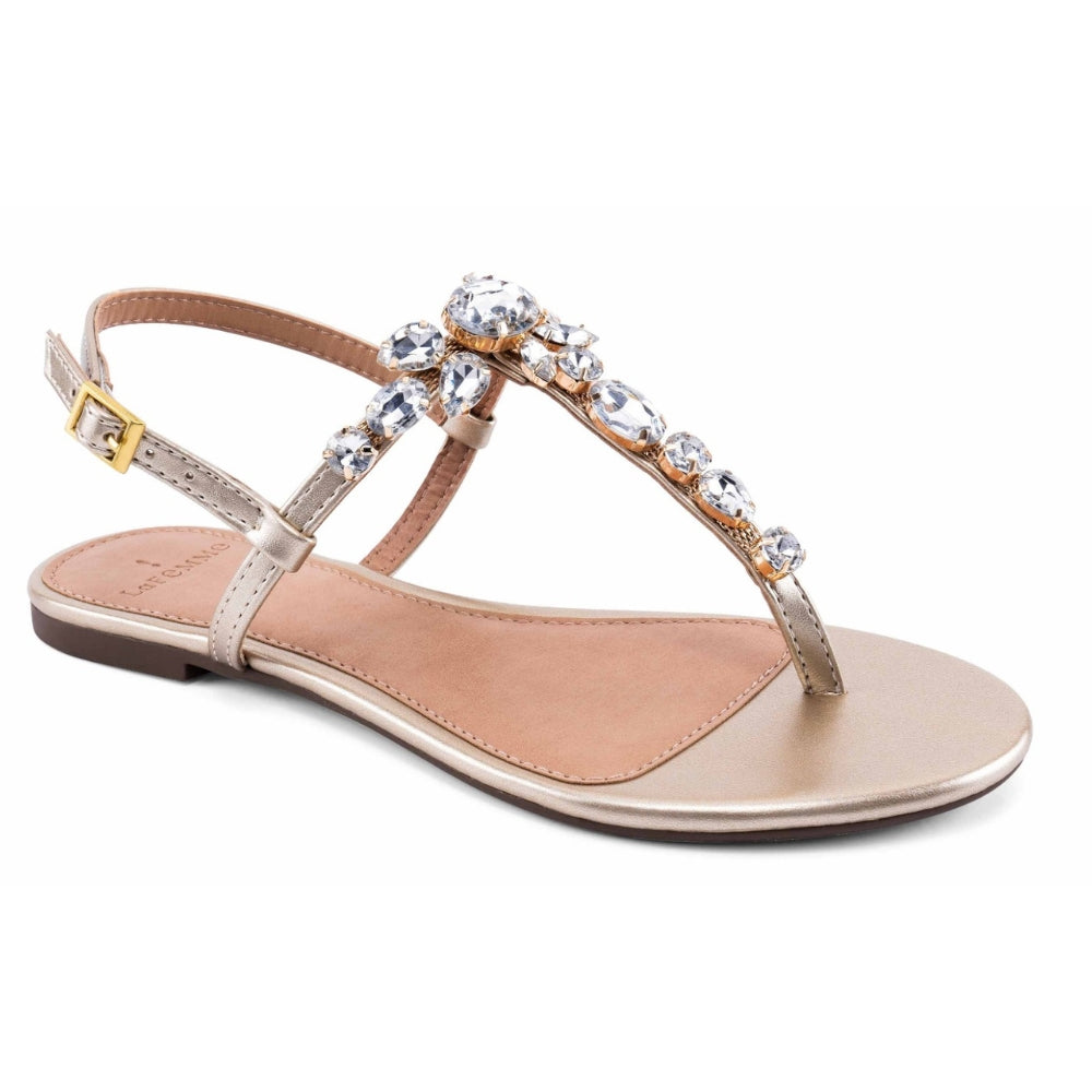 Rasteirinha La Femme Dourada Pedraria