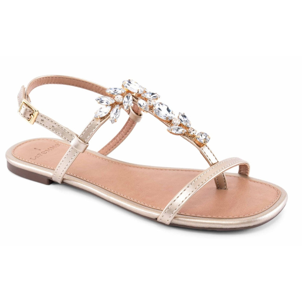 Rasteirinha La Femme Dourada Pedraria