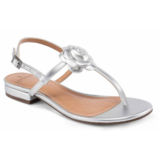 Rasteirinha La Femme Prata Flor Saltinho